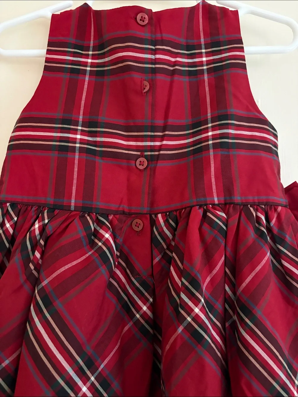 CARTERS Red Plaid Holiday Dress with Side Bows Size 2T